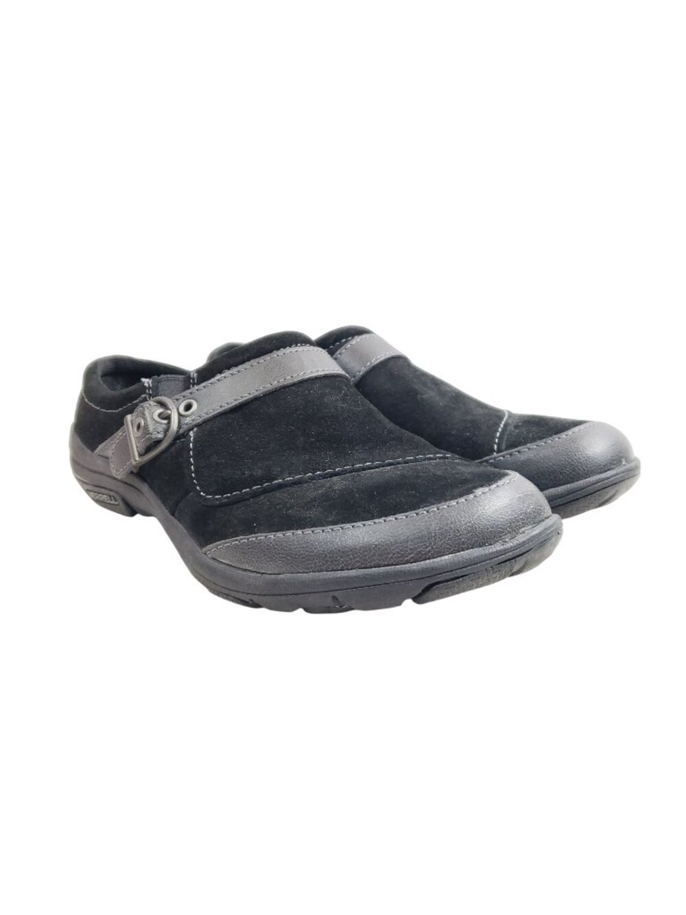 Merrell Womens Size 7.5 Encore Ice Black Suede Slip-On Shoes Comfortable Casual